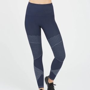 SPANX Look at Me Now Seamless Moto Leggings, Indigo Sky, Size XL